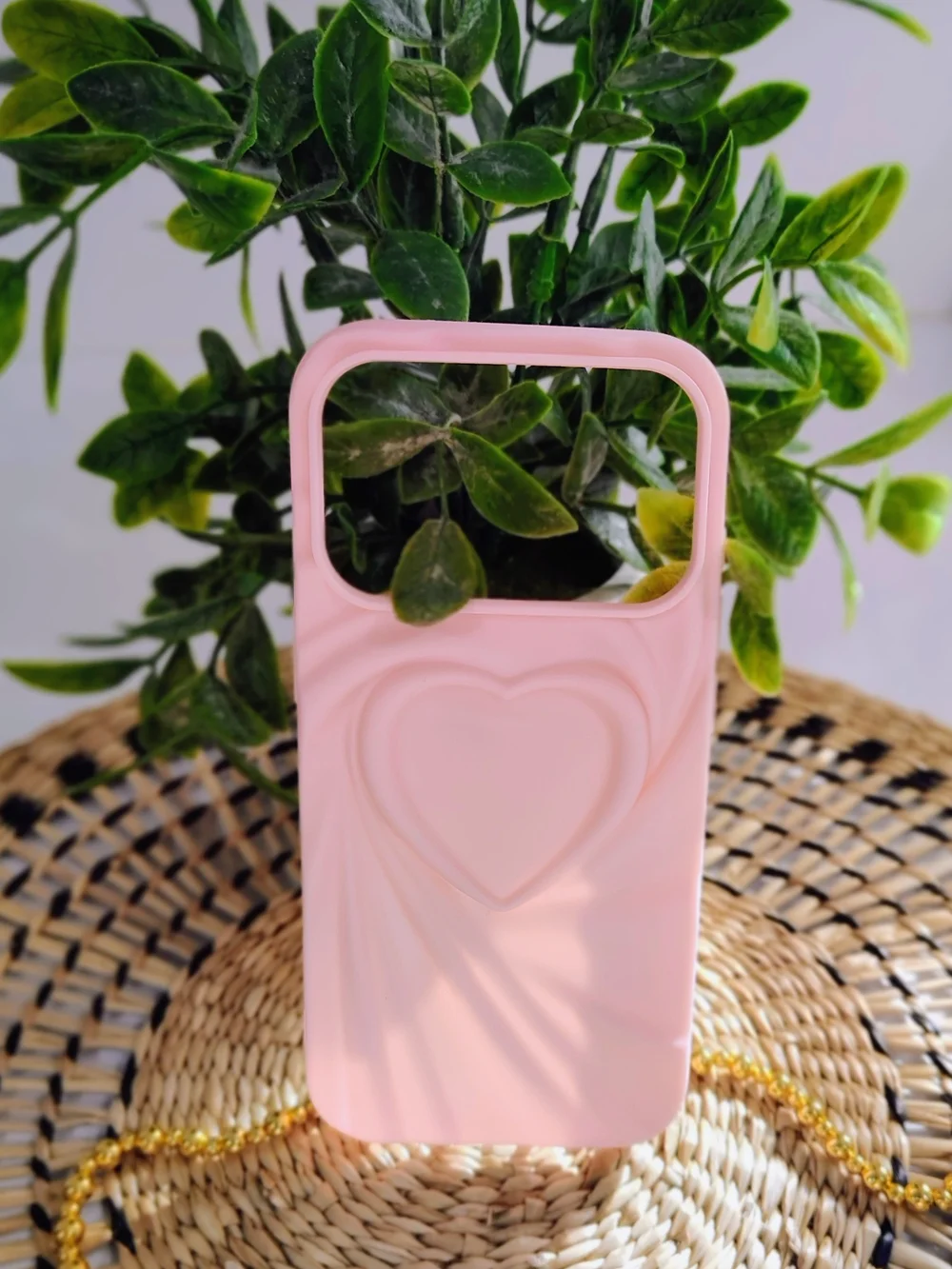 Pink Heart Silicone IPhone 17 Pro Case - Stylish Protective Cover